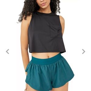 FP Movement- Black Loose fit Sleeveless “Throwback Tank” cropped workout top